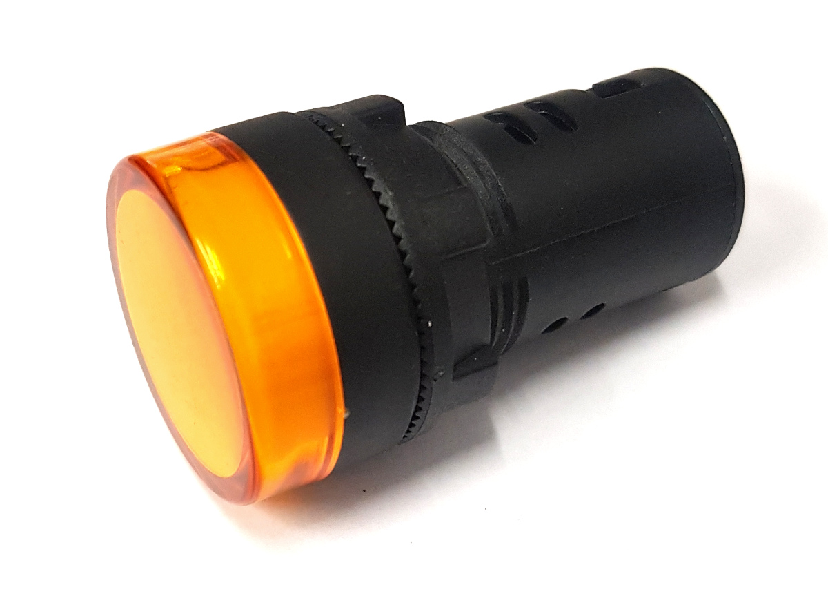 Lampa semnalizare panou, 220VAC, led, galben, 22mm, LAMP-220VAC-G-723