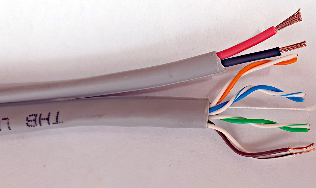 Cablu  UTP, CAT 5E, solid, cupru, cu alimentare, 2x0.75mm2, THB-UTP5E-CU-2x0.75