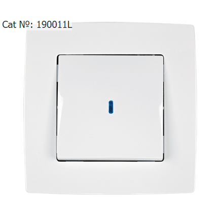Comutator basculant, montaj ingropat, 10A, IP44, led alb, CITY-190011L