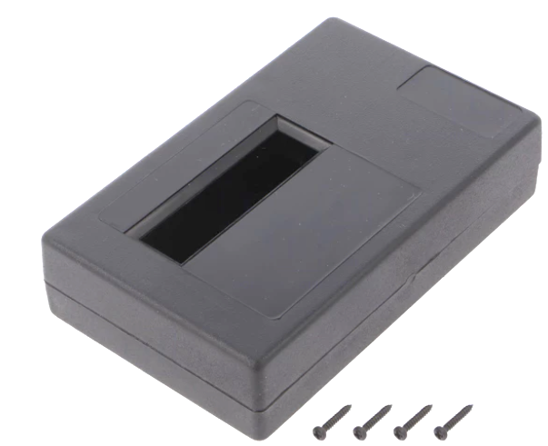 Cutie plastic, 118x74x29mm, decupare display, suport baterie, negru, KM-33A/BK
