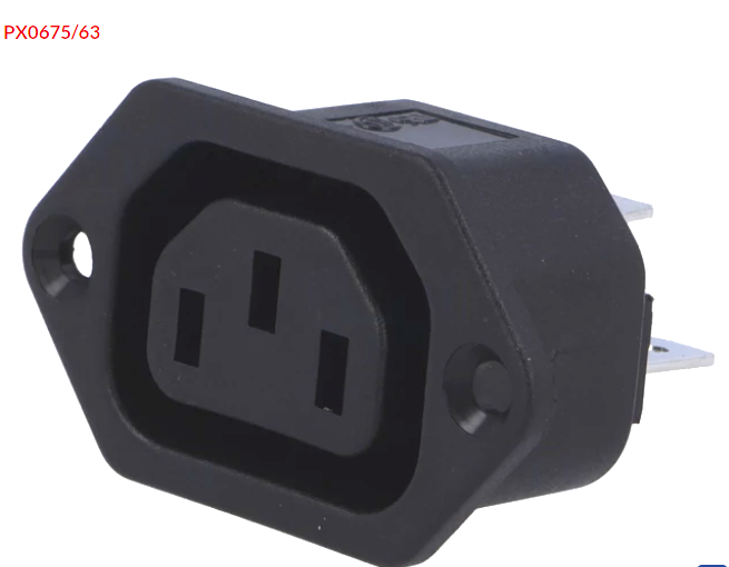 Conector: alimentare AC; soclu; mamă; 10A; 250VAC, conectori 6.3mm, PX0675/63, BULGIN