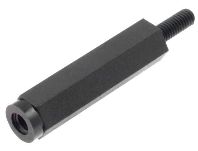 Piuliţă-distanţor, filetată; hexagonală; poliamidă; M4, TFM-M4X10/DR287