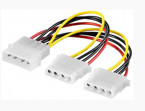 Cablu alimentare, Molex, HDD 5.25, tata - 2 HDD, 5.25 mama, 4 pini, 0.16m, CABLE-253