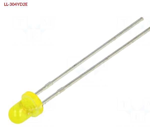 Led 3mm, galben, 12mcd, 1.7-2.8V, LL-304YD2E, LUCKYLIGHT