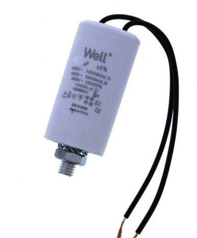 Condensator pornire motor, 3.75uF, 400VAC, fire, surub, MOTCAP-3.75/400