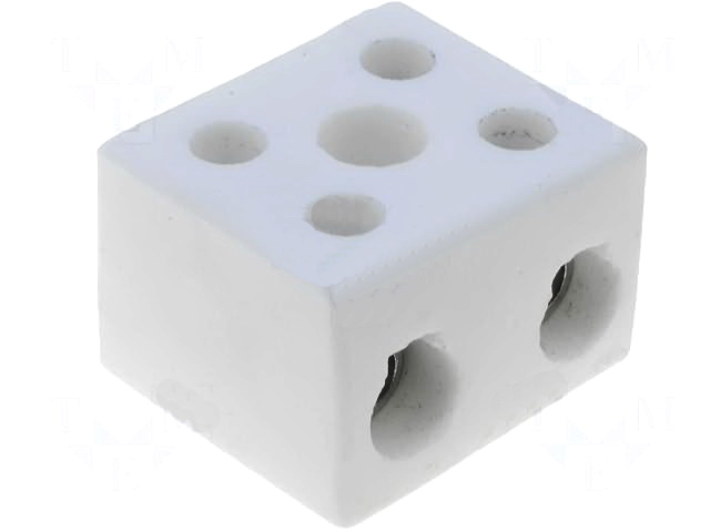 Regleta ceramica, 57A, 450V, 2pini, 4mm2, SI-CPO-15A-2P