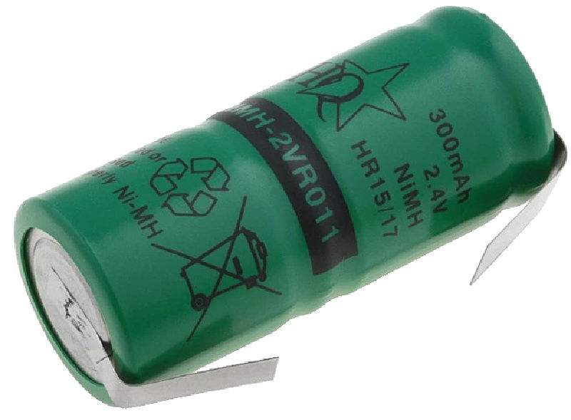 Acumulator Ni-Mh, 2.4V, 300mAh, 14x34mm, cu lamele, ACCU-300/2