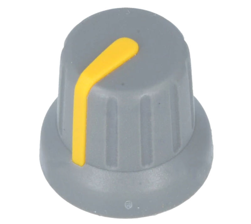 Buton plastic, potentiometru, 6mm, galben-gri, GMN-4SYL, SR PASSIVES