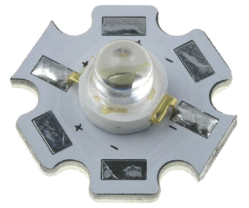 Led 3W, rosie, STAR, 85lm, 625nm, 2.3V, 700mA, HPE8B-45K3R/WPCB, HUEY JANN ELECTRONIC