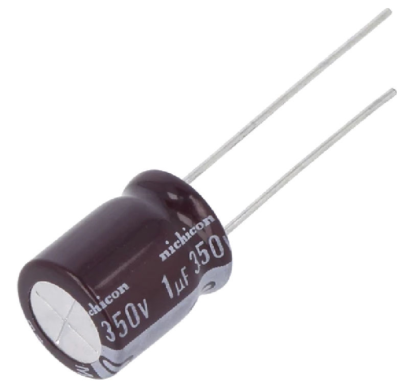1uF/350V, Condensator electrolitic, Low ESR, 105C, 10x12.5mm, UPM2V010MPD, NICHICON