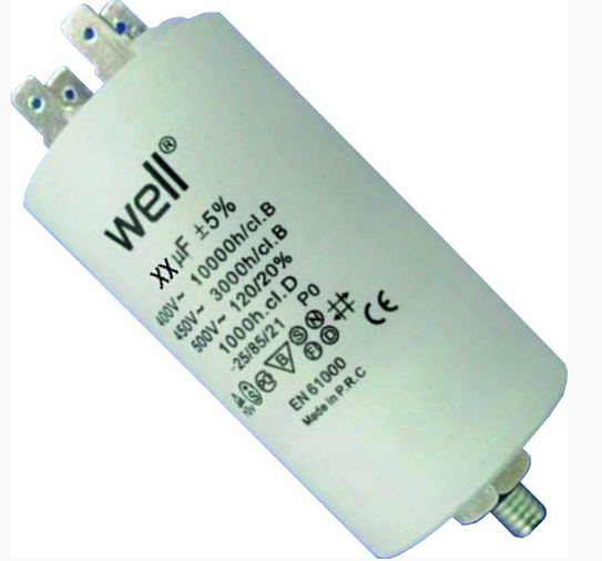Condensator motor, 16uF, 400V, papuc, surub fixare,  MOTCAP-16UF-PN