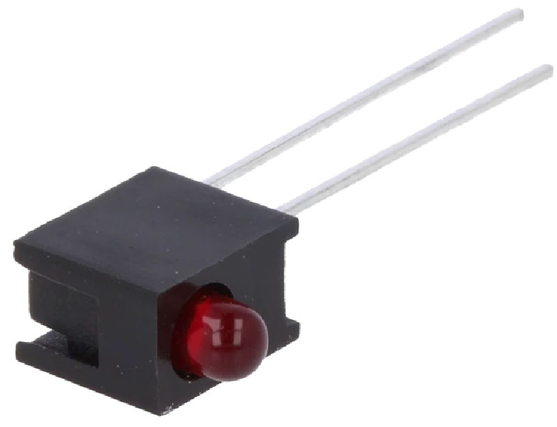 Led 3mm, in carcasa, rosu, 3.4mcd, 1.5-2.4V, HLMP-1301-E00A1, BROADCOM