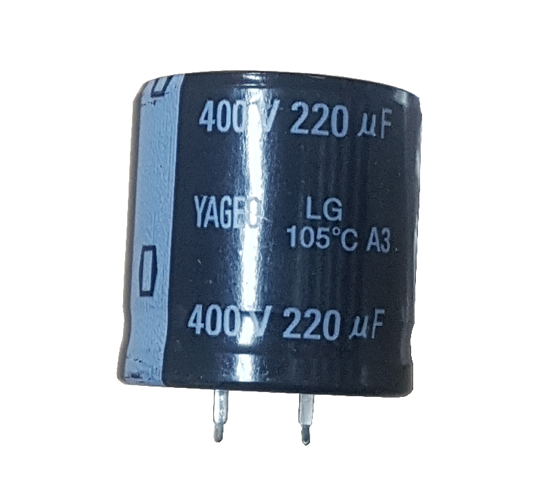 220UF/400V, Condensator electrolitic, 30x30mm, YAGEO