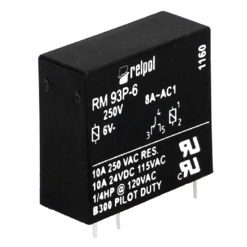 Releu 6VDC, SPDT, 8A, RM2.5, RM93-P-6V, RELPOL