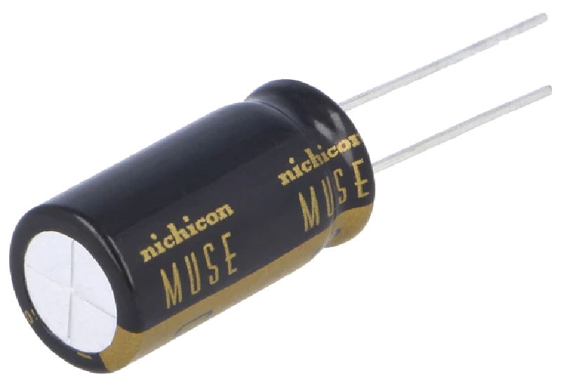 100uF/50V, condensator, MUSE, 12.5x20mm, 85C, 1000h, audiograde, RM5, UKZ1H101MHM, NICHICON