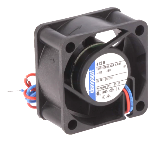 Ventilator 12VDC, 40x40x20mm, bila, 2 fire, 412H, EBM-PAPST