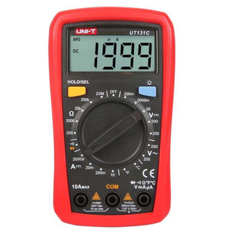 Multimetru digital, LCD, 250V, 10A, 200 Mohm, detector tensiune NCV, buzer, UT131D, UNI-T