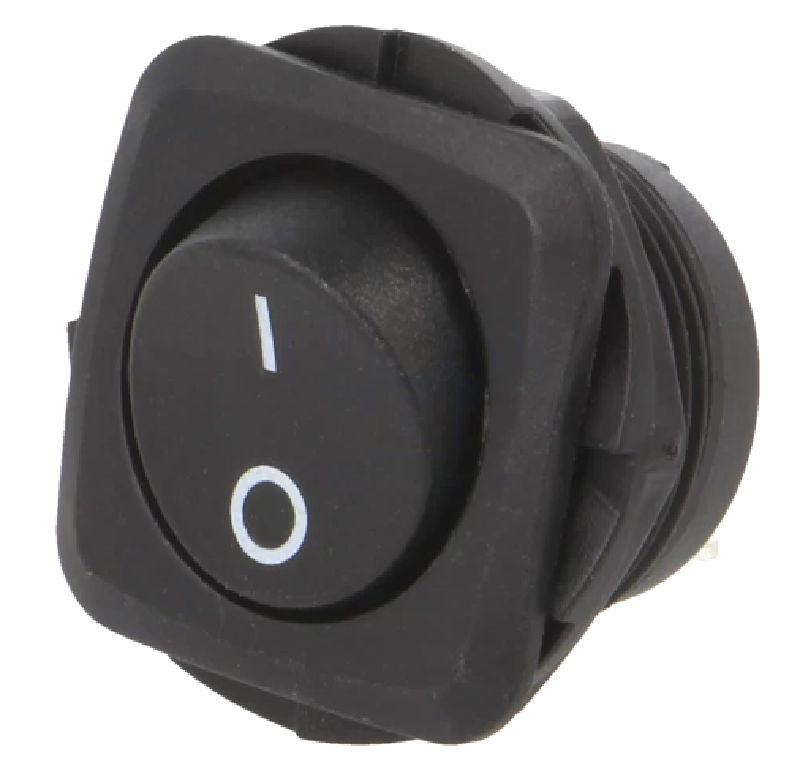 Intrerupator basculant, ON-OFF, 10A, 28VDC, 2 pini, negru, SPST, RB1-1A-DC-2-B-1, SWITCH COMPONENTS