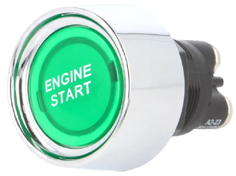 Comutator de panou, 50A/12VDC, OFF-(ON), monostabil, SPST-NO, orificiu montare Ø20.7mm, iluminare verde, SA-1B-DC-3-GL-P, SWITCH COMPONENTS