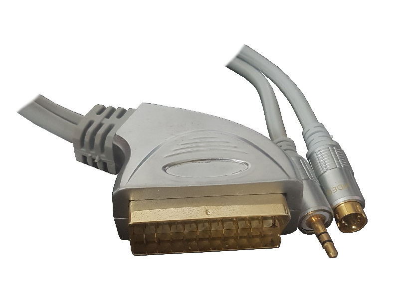 Cablu Scart 21pini-SVHS+Jack 3.5mm, 2.5m, WQB-1004-2.5