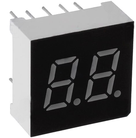 Afisaj dual cu LED-uri, 7.6mm, rosu, AC, KW2-301AVA