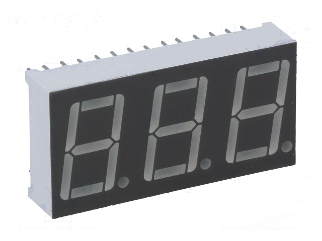 Afisor triplu led, rosu, 14mm, AC, KW3-562ASA