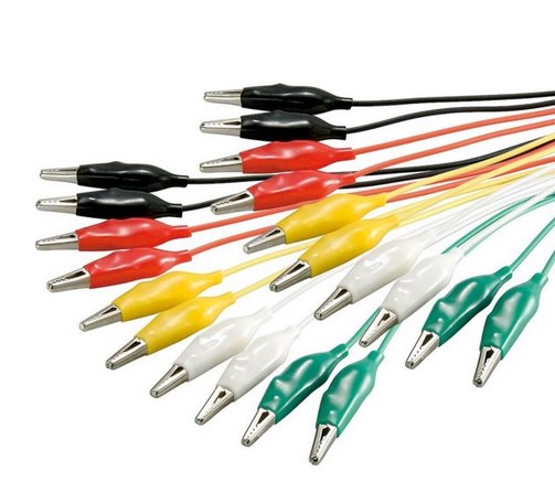 Set Crocodili, izolati, 10 bucati, lungime 480mm, 5 culori, CABLE-TESTLEADX10