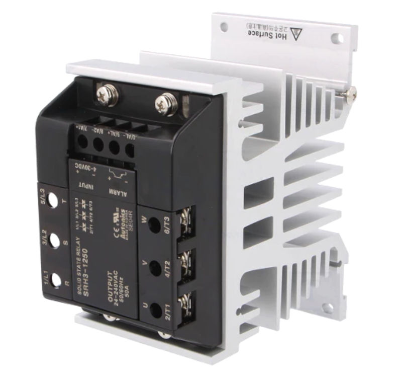 Releu Solid State, trifazat, cu radiator, 50A, 48-480VAC, SRH3-1450, AUTONICS