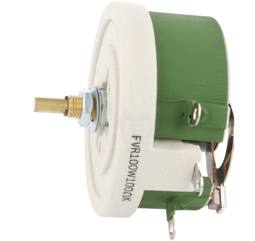 Potentiometru 100R, bobinat, putere, 25W, ax 6mm, FVR25W-100R