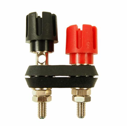 Soclu banana dublu, 4mm, rosu, negru, 30A; CL159701, CLIFF