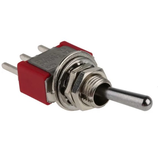 Intrerupator basculant, 5A, ON-OFF-ON, 3 pini, SP3T, orificiu montare 5mm, MP004635, MULTICOMP