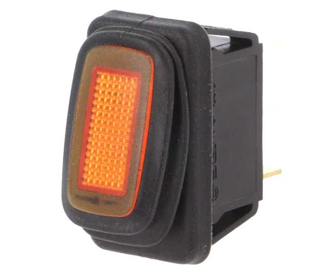 Intrerupator basculant auto, ON-OFF, 16A, IP65, portocaliu, 3 pini, SPST, orificiu montare 29.4 x 13.8mm,  R13238B801Y