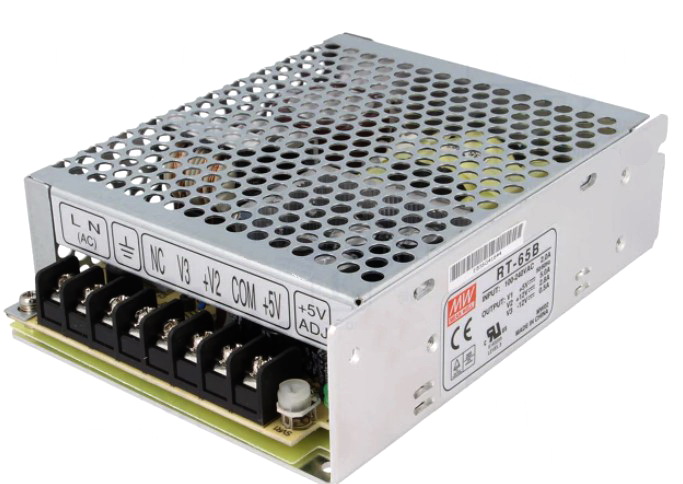 Sursa tensiune +12V/3.5A, 5V/8A, -12/1A, 3 tensiuni, AC-DC, 65W, RT-65B, MEANWELL