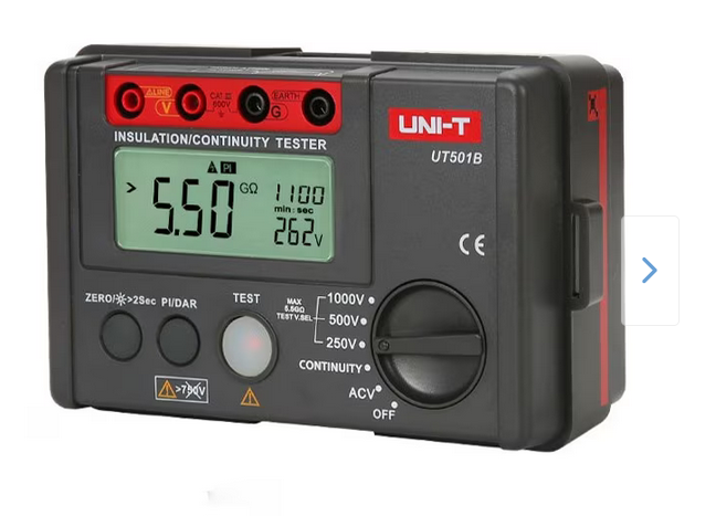 Megohmetru digital, 3 iesiri, 0MΩ~5GΩ, 250V, 500V, 1000V, UT501B, UNIT