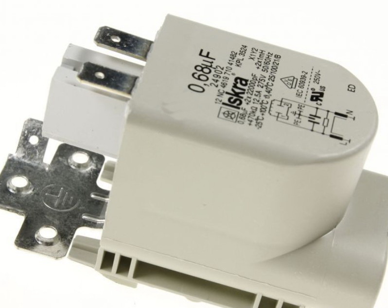 Filtru retea, antiinterferente, X1, Y2, 0,68uF+2x22nF+2,1mH, alimentare, 12.5A, 250VAC, ISKRA