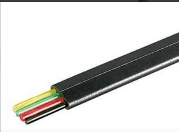 Cablu telefonic, 4 fire, negru, plat, TEL-C4100F/BK