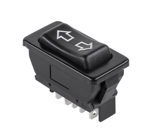 Comutator basculant, (ON)-OFF-(ON), 5 pini, fara mentinere, 15A/250V, 20A/125V, DPDT, orificiu montare 30.6x22mm, PRK012