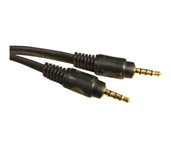 Cablu jack 3.5mm stereo, 4 pini, JACK-JACK, 1m, aurit, CAB-566