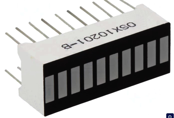 Bargraph cu LED-URI, 10 segmente, verde, 3.3-3.6V, OSX10201-G, OPTOSUPPLY