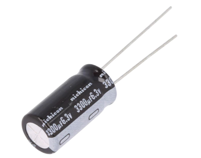 3300uF/6.3V, condensator, low esr, 10x25mm, RM5, 105C, 10000h, RUBYCON
