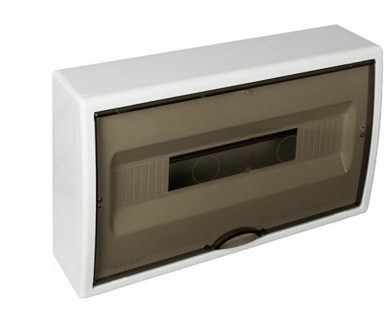 Cutie aparatura, montaj sina, gri deschis, aparenta, IP65, 18 module, DM-SM/18U/1R-ARLS/8704PF