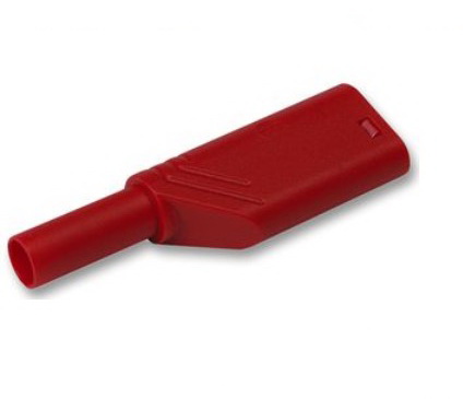 Mufa; banana 4mm; 24A; 1kVDC; rosu; LAS-S-RD, HIRSCHMANN