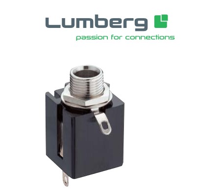 Conector jack 6.35mm,   mama, panou, metalic, 3 poli, KLBPS3, LUMBERG