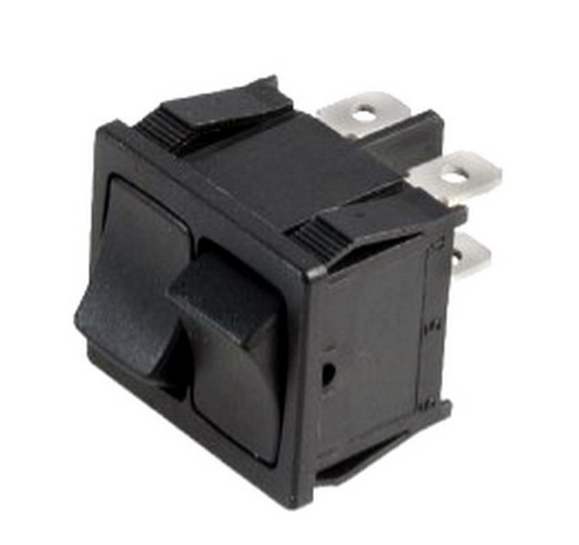 Intrerupator basculant, 2 X OFF-ON, 6A, 4 pini, negru, orificiu montare 22x19.2mm, MCR1333