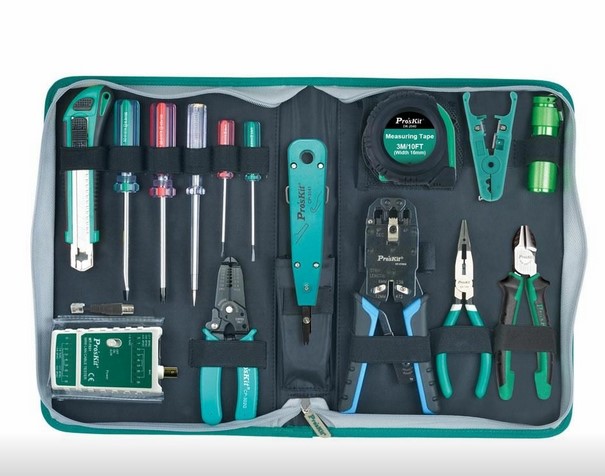 Trusa scule, lucrari retea, telecomunicatii, 15 piese, PK-4013