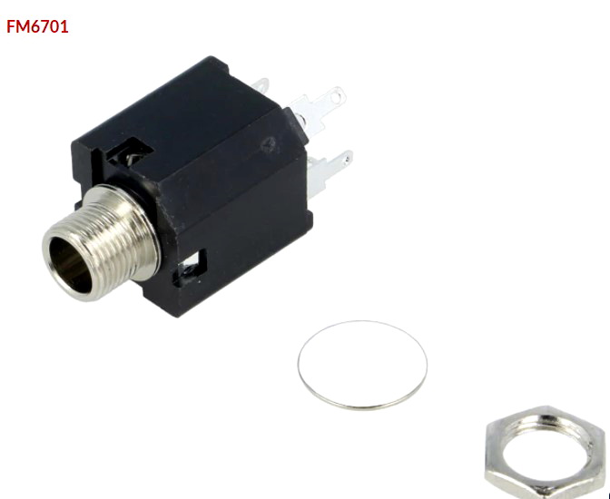 Soclu; Jack 6.35mm; mama; stereo; panou, FM6701, CLIFF