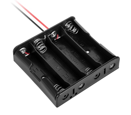 Suport acumulatori, 18650, 4 pozitii, fire, GNI0049