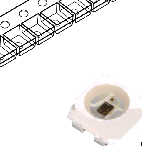 LED RGB; 3535, PLCC4; RGB; 3.5X3.5mm; 3.5-3.4V, WS2812B-MINI