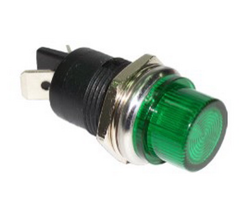 Lampa semnalizare panou, 12V,verde, orificiu montare 16mm, MULTICOMP