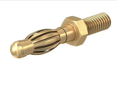 PIN Banana, Test Connector, 4mm, Plug, 50 A, Gold Plated Contacts, 22.1053, STAUBLI